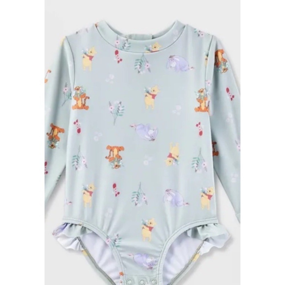 Dreamwave Baby Girls' Winnie The Pooh One Piece Swimsuit, Size 12M - Light Green